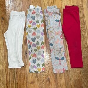 Bundle 4 PCS Jumping Beans Multicolor Heart and Butterfly Leggings Set 4 / 5T